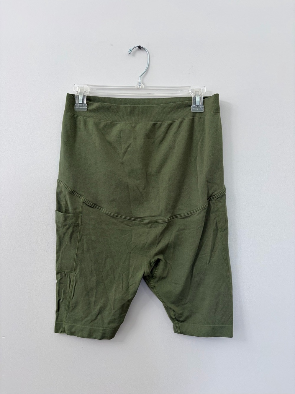 Time and Tru maternity Olive Green Athletic Shorts with Side Pockets